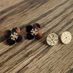 Tory Burch Tortoiseshell Resin Stud